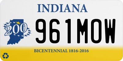 IN license plate 961MOW
