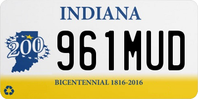 IN license plate 961MUD