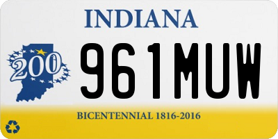 IN license plate 961MUW