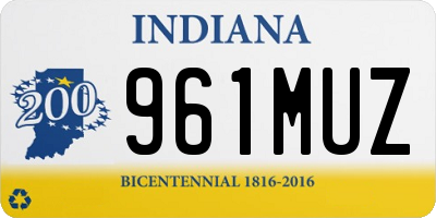 IN license plate 961MUZ