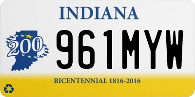 IN license plate 961MYW