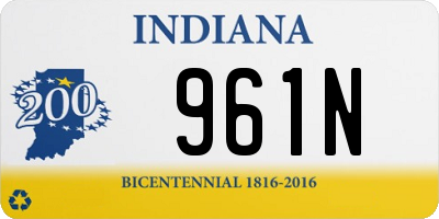 IN license plate 961N