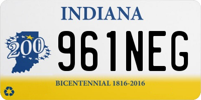 IN license plate 961NEG