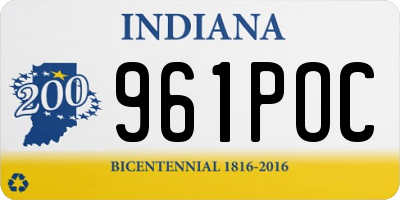 IN license plate 961POC