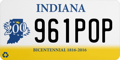 IN license plate 961POP