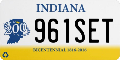 IN license plate 961SET