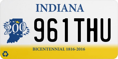IN license plate 961THU