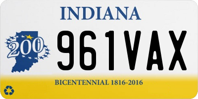 IN license plate 961VAX