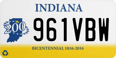 IN license plate 961VBW
