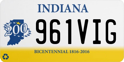 IN license plate 961VIG