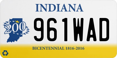 IN license plate 961WAD