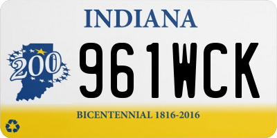 IN license plate 961WCK
