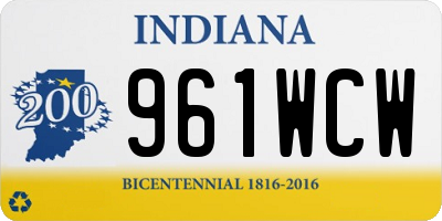 IN license plate 961WCW