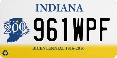 IN license plate 961WPF