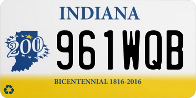IN license plate 961WQB