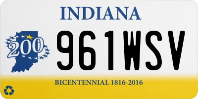IN license plate 961WSV