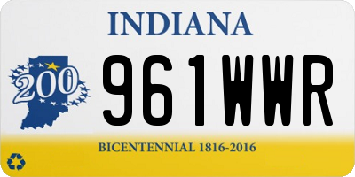 IN license plate 961WWR