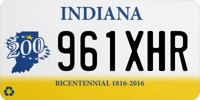 IN license plate 961XHR