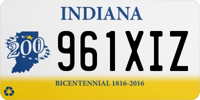 IN license plate 961XIZ