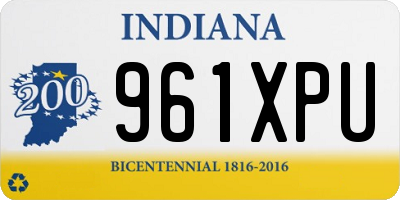 IN license plate 961XPU