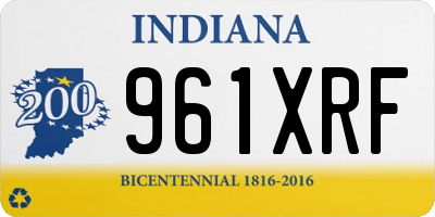 IN license plate 961XRF