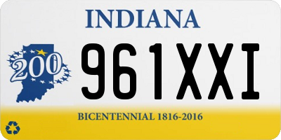IN license plate 961XXI