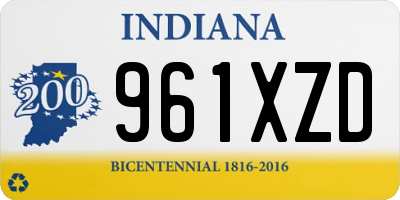 IN license plate 961XZD