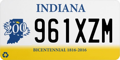 IN license plate 961XZM