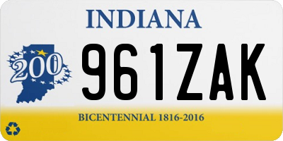 IN license plate 961ZAK