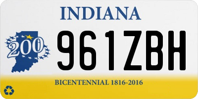 IN license plate 961ZBH