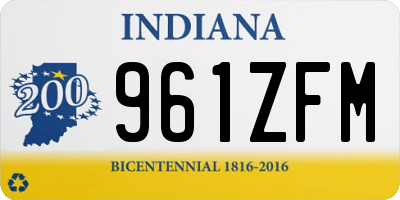 IN license plate 961ZFM