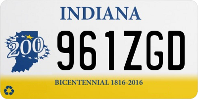 IN license plate 961ZGD