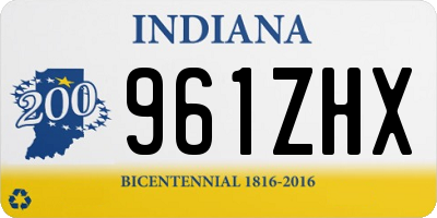 IN license plate 961ZHX