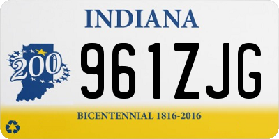 IN license plate 961ZJG