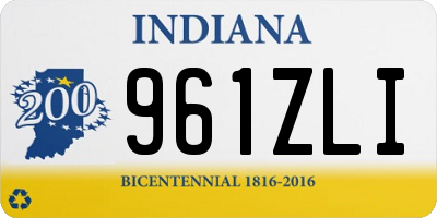 IN license plate 961ZLI