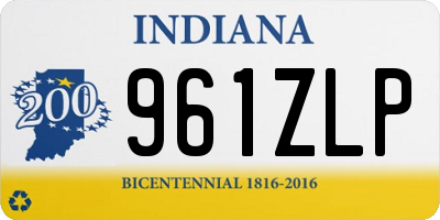 IN license plate 961ZLP