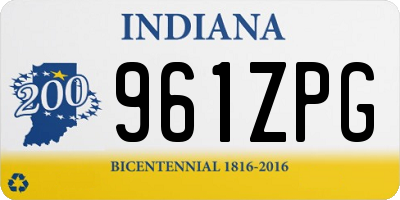 IN license plate 961ZPG