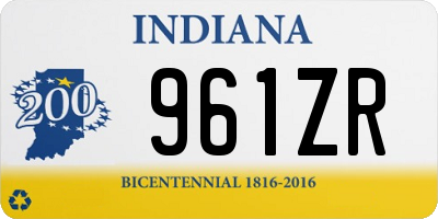 IN license plate 961ZR