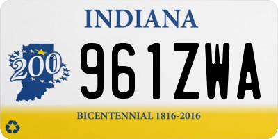 IN license plate 961ZWA