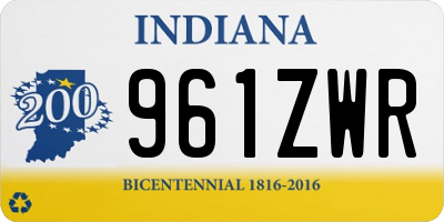 IN license plate 961ZWR