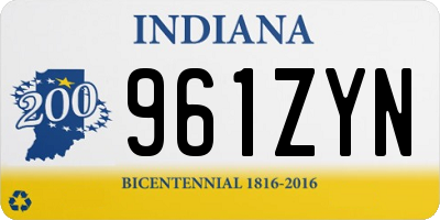 IN license plate 961ZYN
