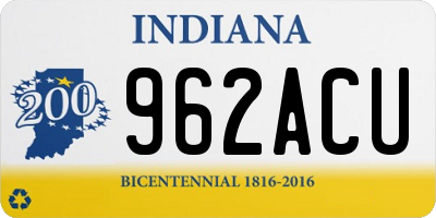 IN license plate 962ACU