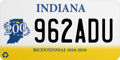 IN license plate 962ADU