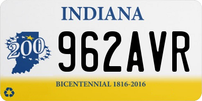 IN license plate 962AVR