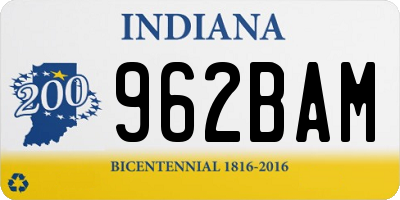 IN license plate 962BAM