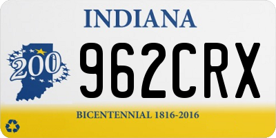 IN license plate 962CRX