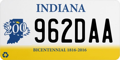 IN license plate 962DAA
