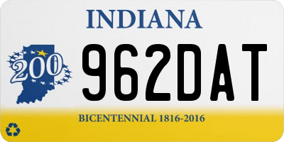 IN license plate 962DAT