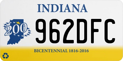 IN license plate 962DFC