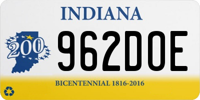 IN license plate 962DOE
